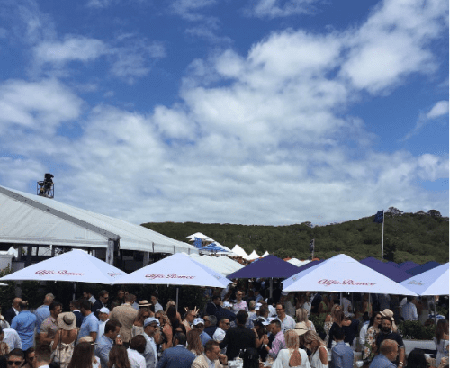 Alfa Romeo branded umbrellas Portsea Polo