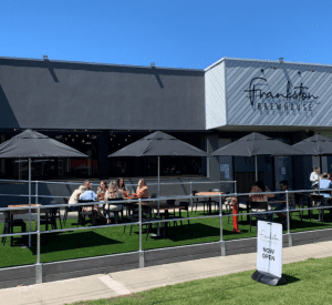 2m sq Black umbrellas Frankston Brewhouse 2m sq Black umbrellas Frankston Brewhouse