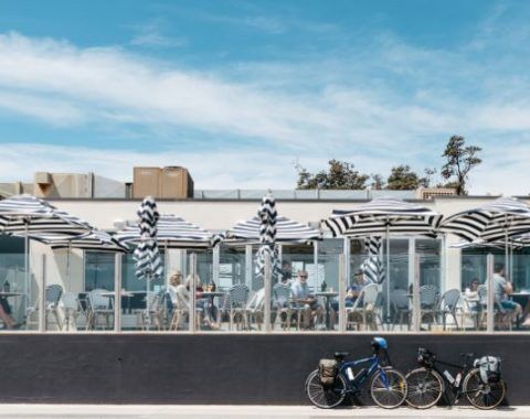 Striped cafe series umbrellas