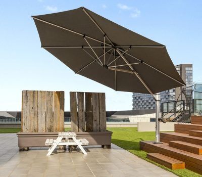 4m Oct Eclipse Cantilever Umbrella in Smoked Tweed