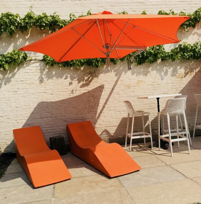Umbrosa Orange Paraflex Wall Mounted Umbrella