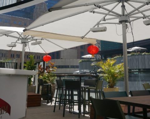 Nova HD umbrellas with heaters and lights