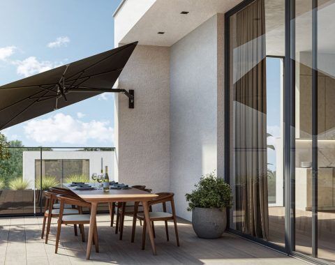 Paraflex UX Wall mount umbrella Full Black