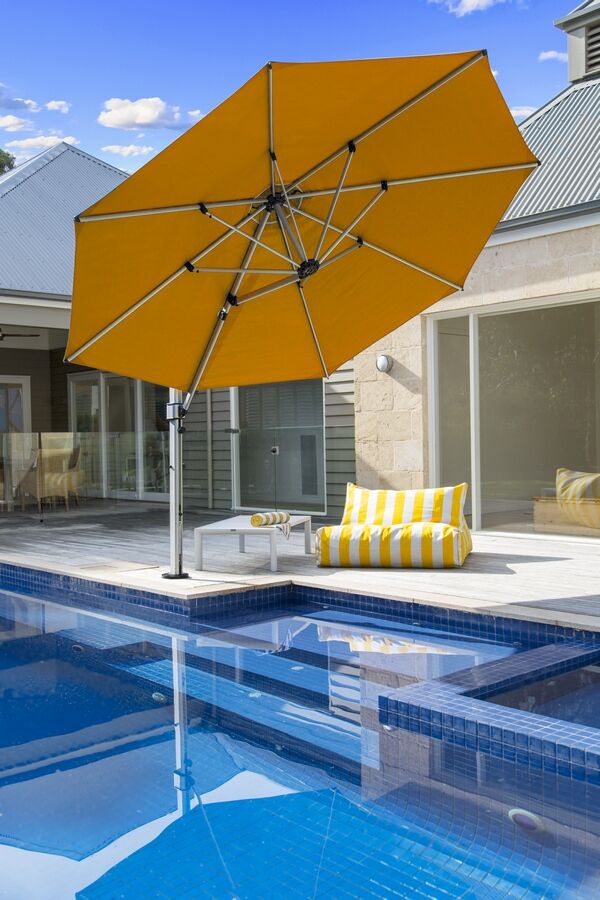 m Oct Aurora Cantilever Umbrella in Yellow