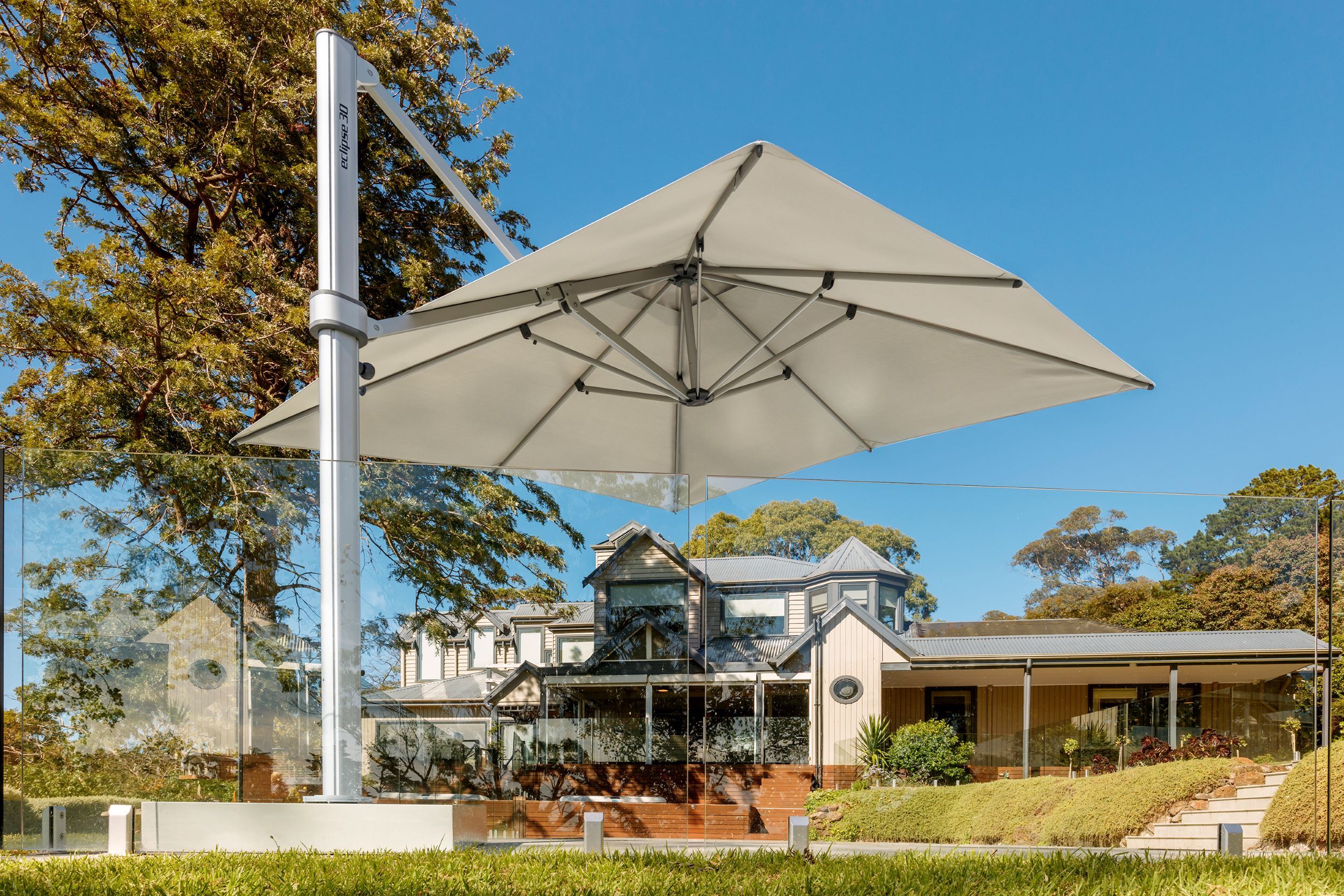 custom design patio umbrellas Printed Market Umbrella Frame and Canopy / 22lb Heavy Duty Base & Waterbag Coral Cay Beach Umbrella 1000 denier SUP_SKU_1:1FPF38G0970000A Options:Raw - 20.5
