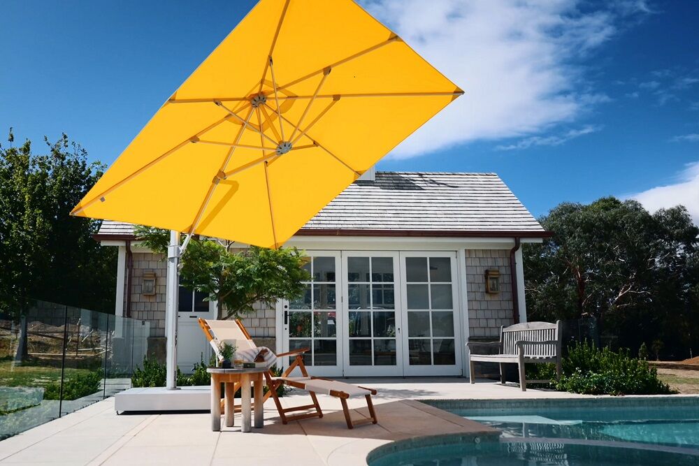 14 ft patio umbrella SUPERJARE Outdoor with 1.89 Inches Pole Caliber, Extra Large Double-Sided Design with Crank, Polyester Fabric Not_Clearance Color:Pop Art Pansies Scorpion Exo Covert FX sided market umbrella —